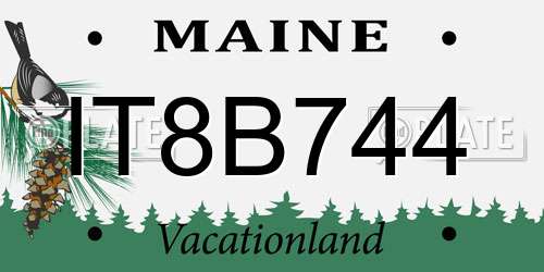 IT8B744 Maine License Plate
