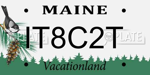 IT8C2T Maine License Plate