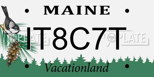 IT8C7T Maine License Plate
