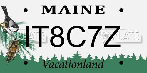 IT8C7Z Maine License Plate