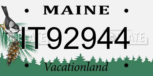 IT92944 Maine License Plate