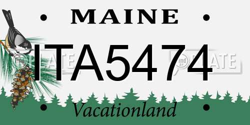 ITA5474 Maine License Plate