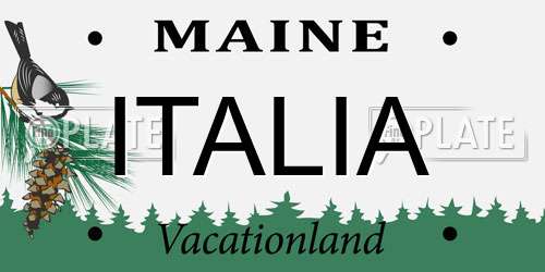 ITALIA Maine License Plate