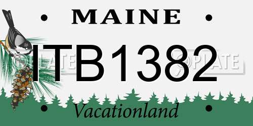 ITB1382 Maine License Plate