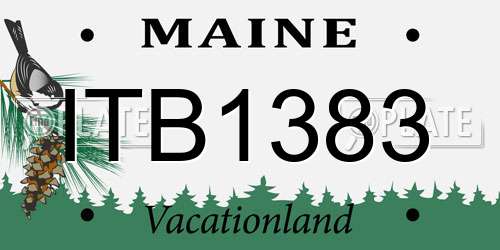 ITB1383 Maine License Plate