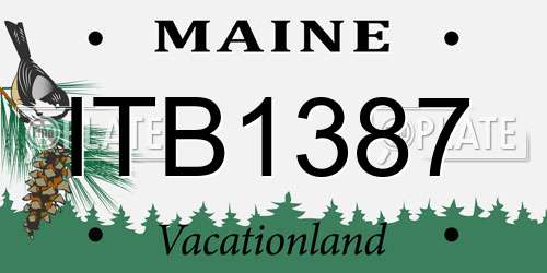 ITB1387 Maine License Plate