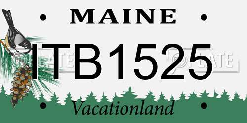 ITB1525 Maine License Plate