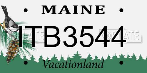 ITB3544 Maine License Plate