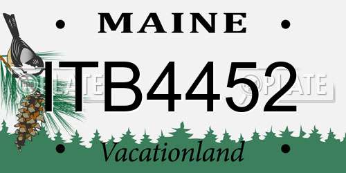ITB4452 Maine License Plate