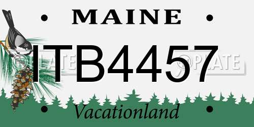 ITB4457 Maine License Plate