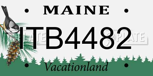 ITB4482 Maine License Plate