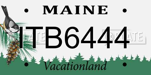 ITB6444 Maine License Plate