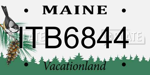 ITB6844 Maine License Plate