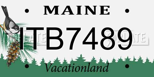 ITB7489 Maine License Plate