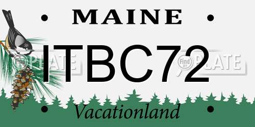 ITBC72 Maine License Plate
