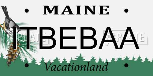 ITBEBAA Maine License Plate
