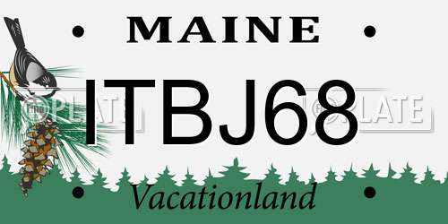 ITBJ68 Maine License Plate