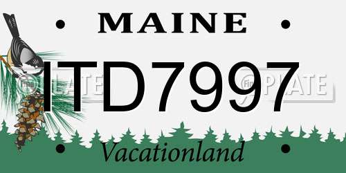 ITD7997 Maine License Plate