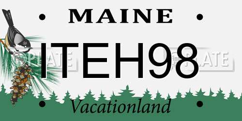 ITEH98 Maine License Plate