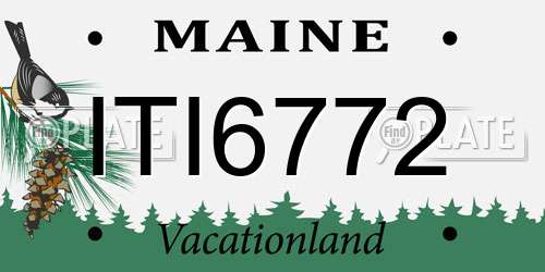 ITI6772 Maine License Plate