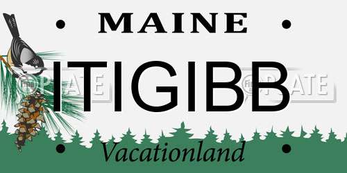 ITIGIBB Maine License Plate