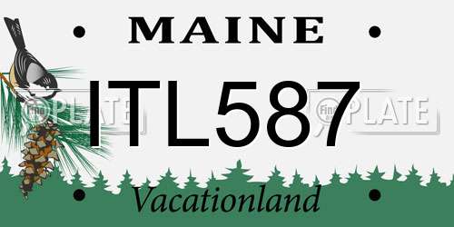 ITL587 Maine License Plate