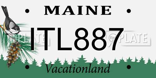 ITL887 Maine License Plate