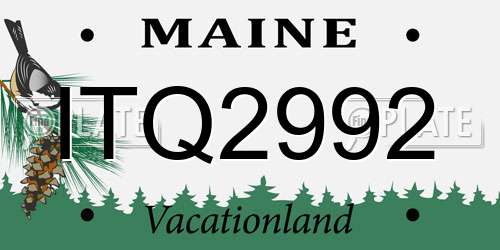 ITQ2992 Maine License Plate