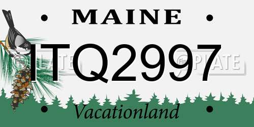 ITQ2997 Maine License Plate