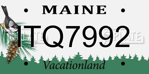ITQ7992 Maine License Plate