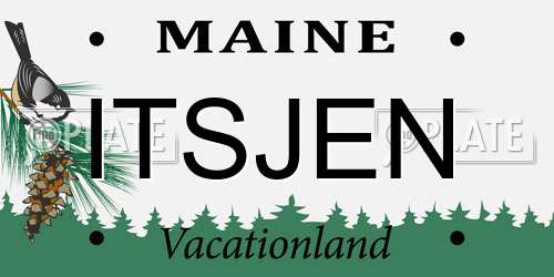 ITSJEN Maine License Plate