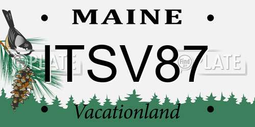 ITSV87 Maine License Plate