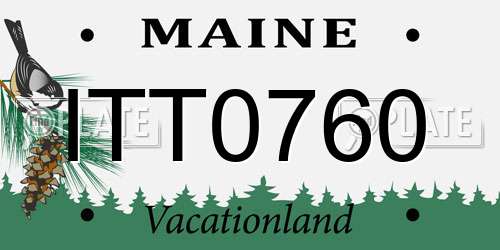 ITT0760 Maine License Plate