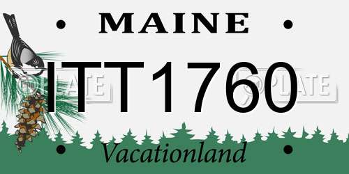 ITT1760 Maine License Plate