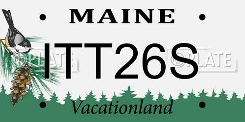 ITT26S Maine License Plate