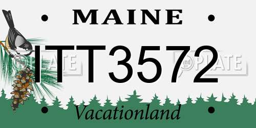 ITT3572 Maine License Plate