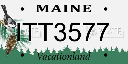 ITT3577 Maine License Plate