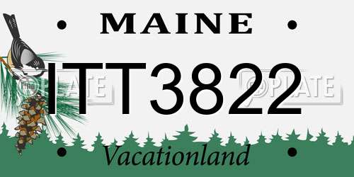ITT3822 Maine License Plate