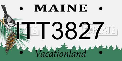 ITT3827 Maine License Plate