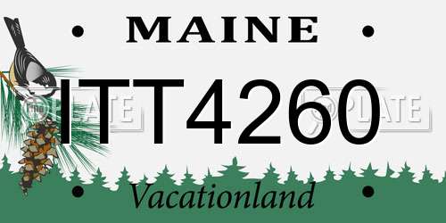 ITT4260 Maine License Plate