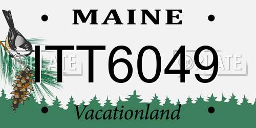 ITT6049 Maine License Plate