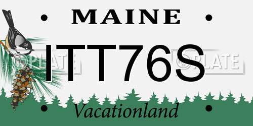 ITT76S Maine License Plate