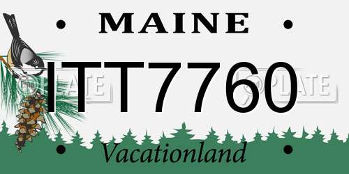 ITT7760 Maine License Plate