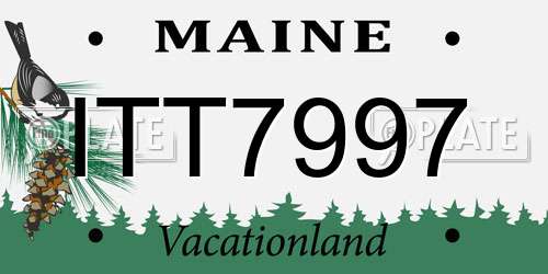 ITT7997 Maine License Plate