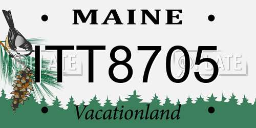 ITT8705 Maine License Plate