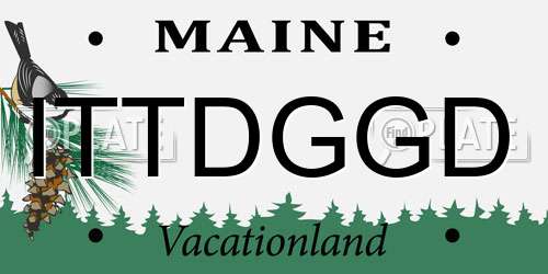 ITTDGGD Maine License Plate