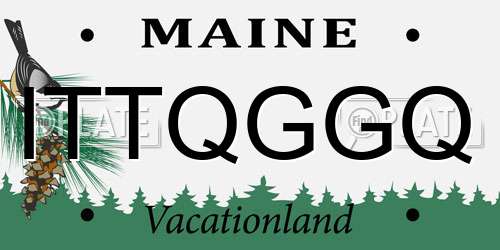 ITTQGGQ Maine License Plate