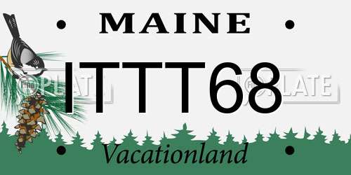 ITTT68 Maine License Plate