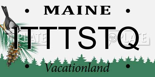 ITTTSTQ Maine License Plate