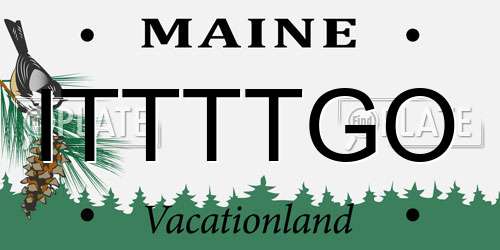 ITTTTGO Maine License Plate